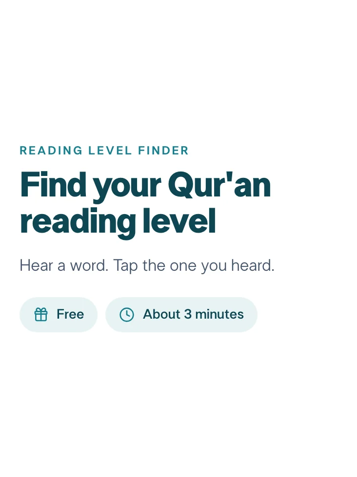 The Reading Level Finder cover: Find your Qur’an reading level